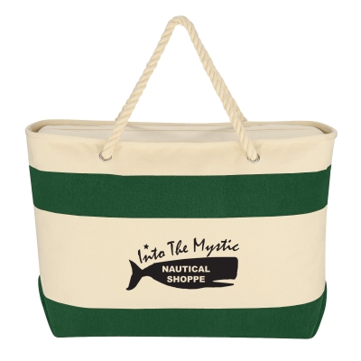 Large 100% Cotton Boat/Beach Tote Bag with Rope Handles